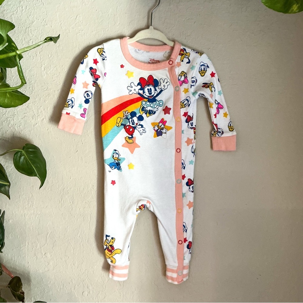 KIDS: Disney Mickey Mouse, Minnie Mouse, Daisy, Donald Pluto Rainbow Star Onesie